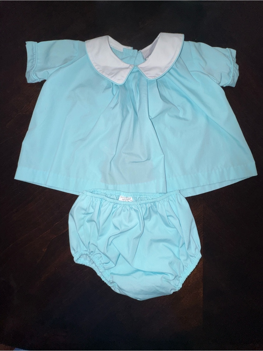 Castles and Crowns Two-Piece Light Blue Set with White Peter Pan Collar VGUC